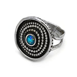 Oxidierter Silberring mit Opal