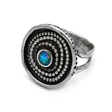 Oxidierter Silberring mit Opal