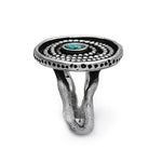 Oxidierter Silberring mit Opal