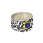 Oxidierter Silberring mit Opal-Doublet-Stein