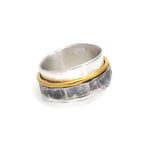 Oxidierter Silberring mit Goldring