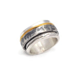 Oxidierter Silberring mit Goldring