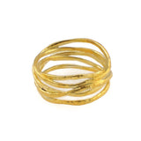 Ring aus vergoldetem Silber mit Geflecht