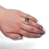 Vergoldeter Ring aus oxidiertem Silber