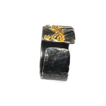 Vergoldeter Ring aus oxidiertem Silber