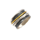 Vergoldeter Ring aus oxidiertem Silber