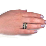 Vergoldeter Ring aus oxidiertem Silber