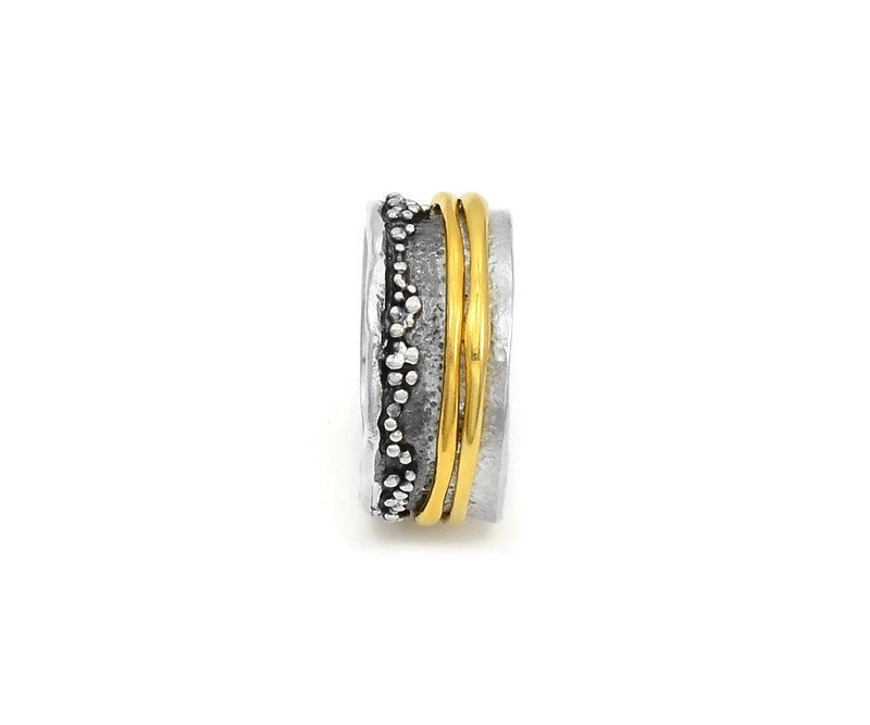 Ring aus vergoldetem, oxidiertem Silber