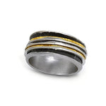 Vergoldeter Ring aus oxidiertem Silber
