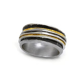 Vergoldeter Ring aus oxidiertem Silber