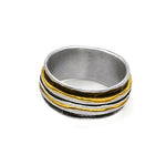 Vergoldeter Ring aus oxidiertem Silber