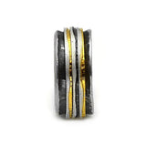 Vergoldeter Ring aus oxidiertem Silber