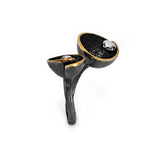 Ring aus vergoldetem, oxidiertem Silber