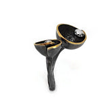 Ring aus vergoldetem, oxidiertem Silber