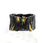 Vergoldeter Ring aus oxidiertem Silber