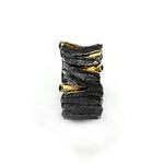 Vergoldeter Ring aus oxidiertem Silber