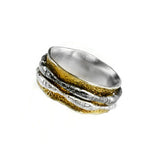Ring aus vergoldetem, oxidiertem Silber