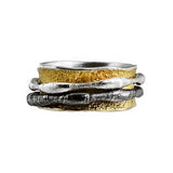 Ring aus vergoldetem, oxidiertem Silber