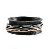 Ring aus vergoldetem, oxidiertem Silber