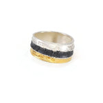 Ring aus vergoldetem, oxidiertem Silber