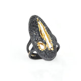 Ring aus vergoldetem, oxidiertem Silber
