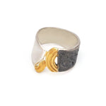 Vergoldeter Ring aus oxidiertem Silber