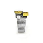 Vergoldeter Ring aus oxidiertem Silber