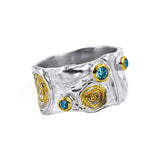 Silberring mit Schweizer Topas Stein