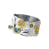 Silberring mit Schweizer Topas Stein