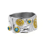 Silberring mit Schweizer Topas Stein