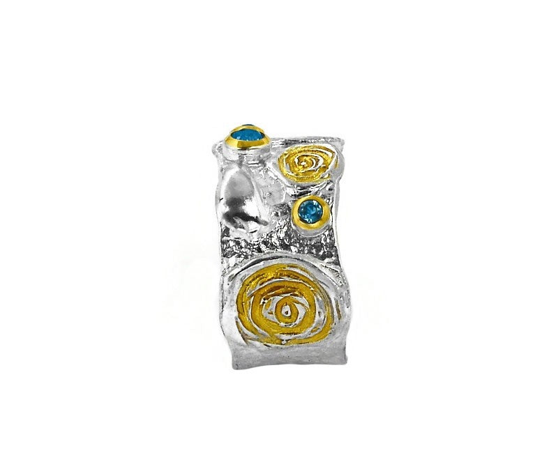 Silberring mit Schweizer Topas Stein