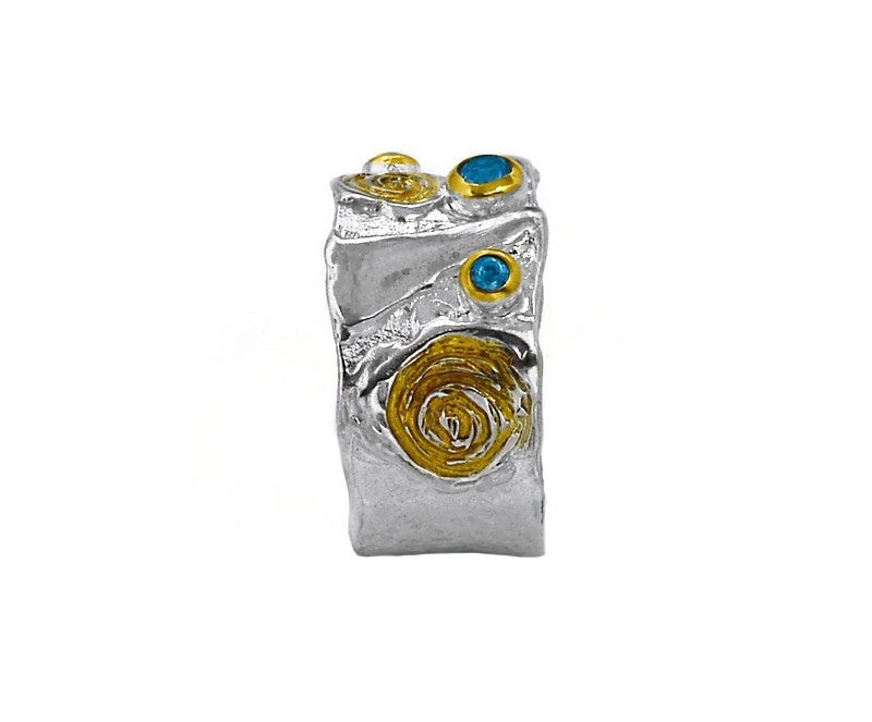 Silberring mit Schweizer Topas Stein