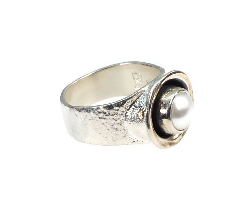 Ring aus Sterlingsilber mit Perle