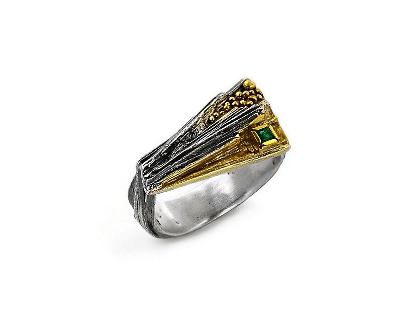 Ring aus Sterlingsilber mit Smaragd