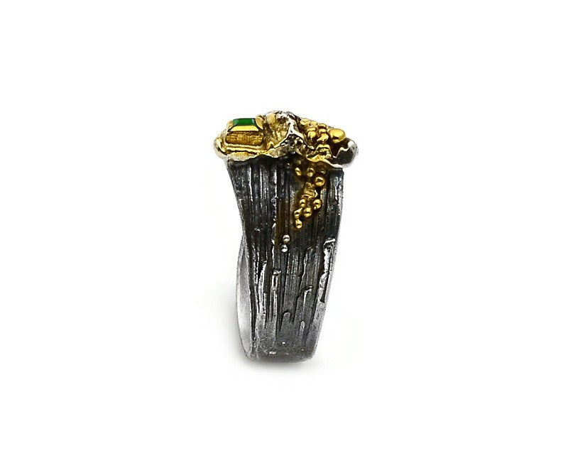 Ring aus Sterlingsilber mit Smaragd