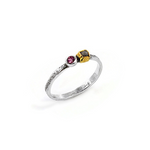 Ring aus Sterlingsilber mit Diamant und rosa Turmalin