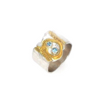 Ring aus Sterlingsilber mit zwei Schweizer Topas-Steinen