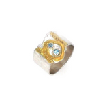 Ring aus Sterlingsilber mit zwei Schweizer Topas-Steinen