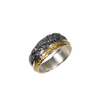 Ring aus vergoldetem, oxidiertem Silber