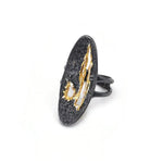 Ring aus vergoldetem, oxidiertem Silber