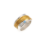Silber- und Goldring mit Schweizer Topasstein
