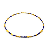 Silberne Collie mit Lapislazuli-Steinen vergoldet