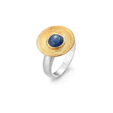 Silberner vergoldeter Ring mit Kyanit