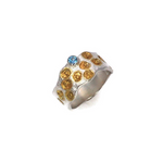 Sterling Silber Ring mit Schweizer Topas Steinen