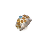 Sterling Silber Ring mit Schweizer Topas Steinen