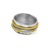 Vergoldeter Ring aus oxidiertem Silber