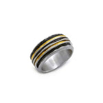 Vergoldeter Ring aus oxidiertem Silber