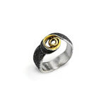Vergoldeter Ring aus oxidiertem Silber