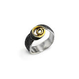 Vergoldeter Ring aus oxidiertem Silber