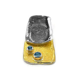 Anhänger aus oxidiertem Silber mit schweizer Blau topaz